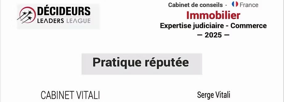 Décideurs Magazine — Pratique réputée 2025, Immobilier / Expertise judiciaire